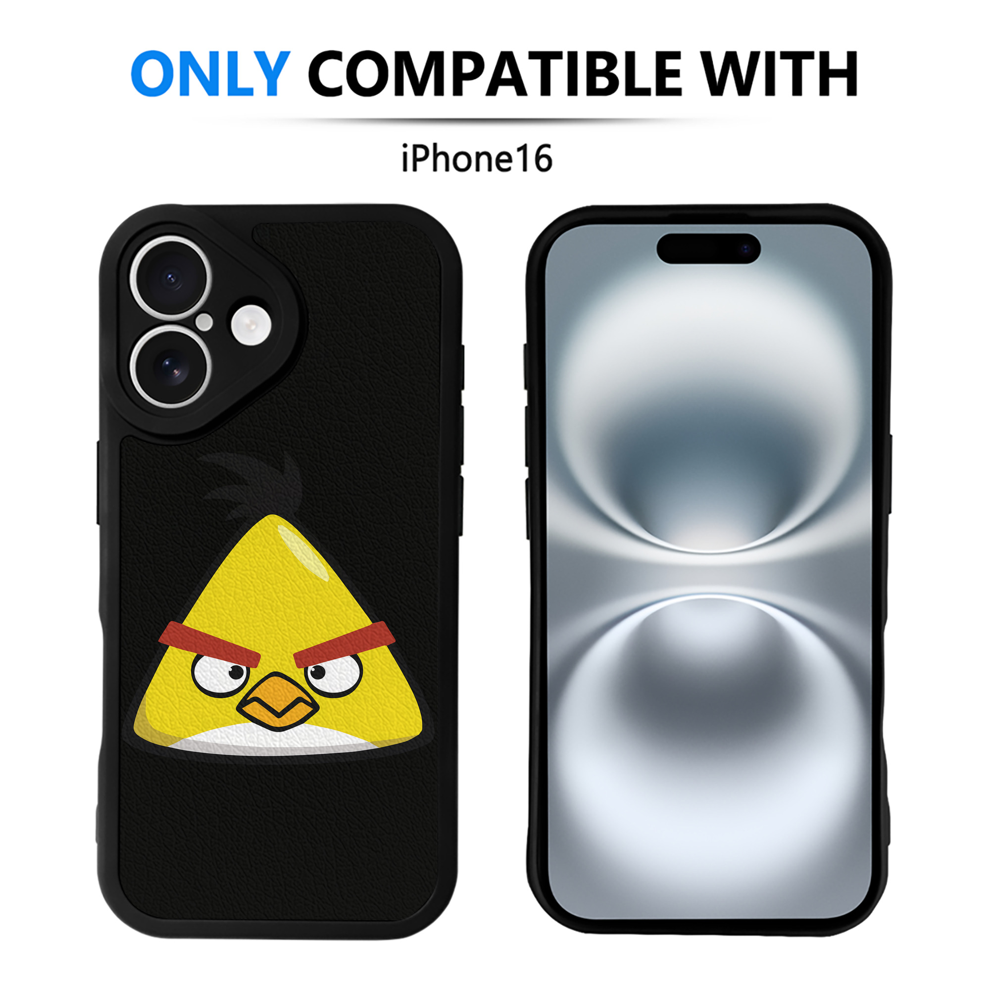 （画像用） Angry Birds アングリーバード 【iPhone 16シリーズ対応】シリコンスマホケース（レザー調） 材質：シリコン